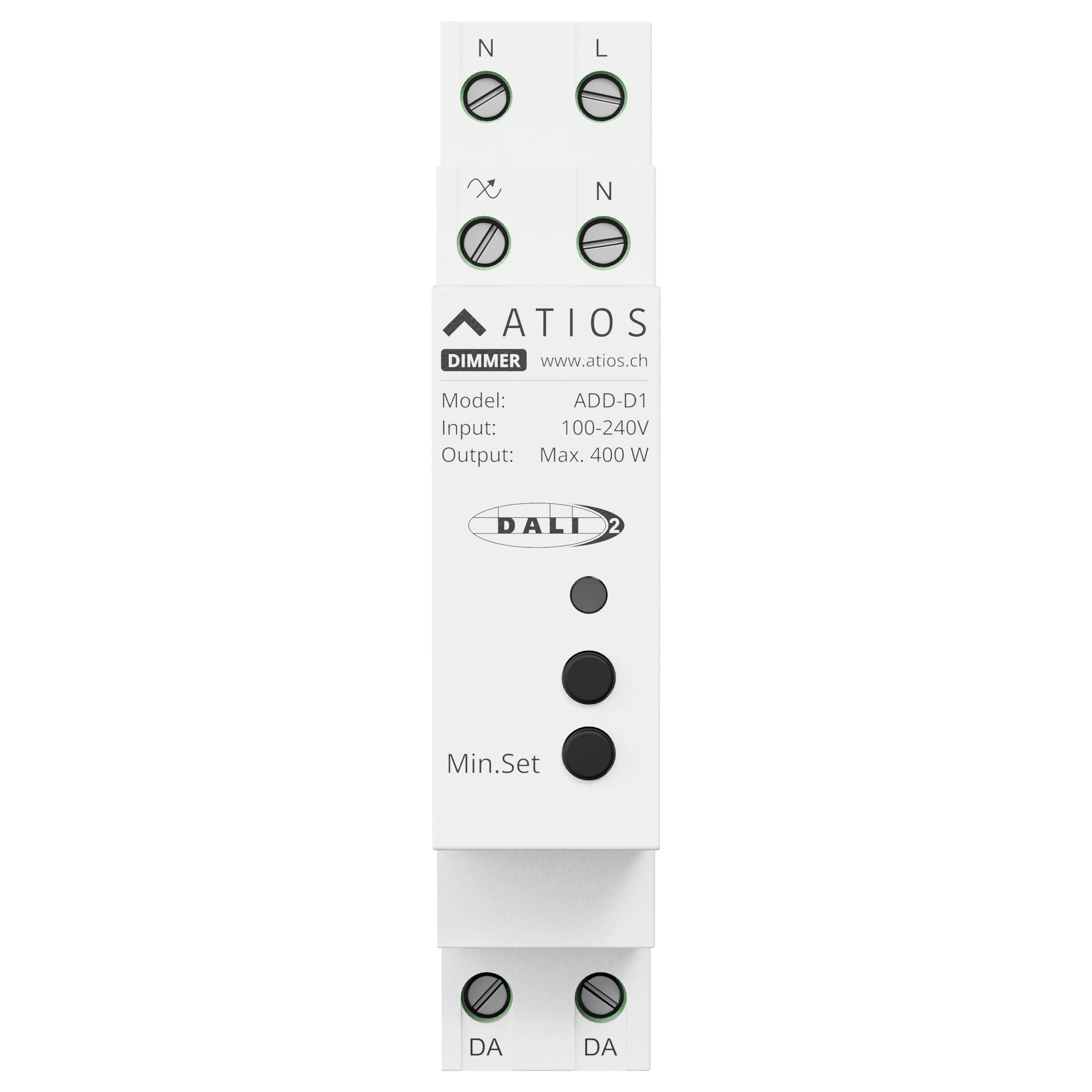 Atios DALI AC Dimmer DIN ADD-D1 Fiche technique
