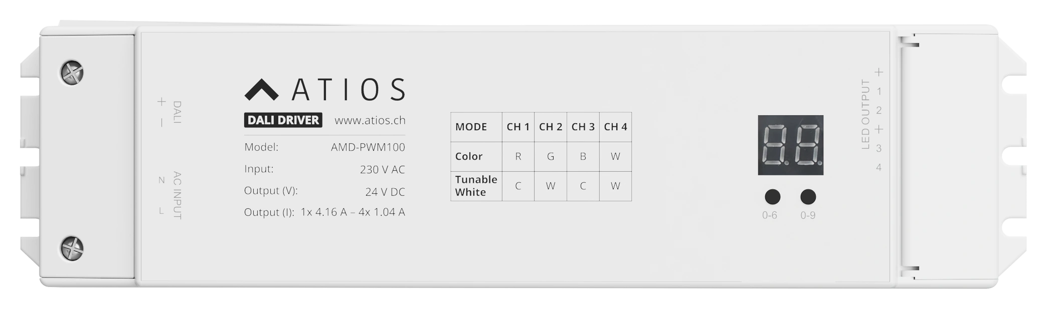 Atios DALI LED Strip Driver AMD-PWM100 Техническое описание