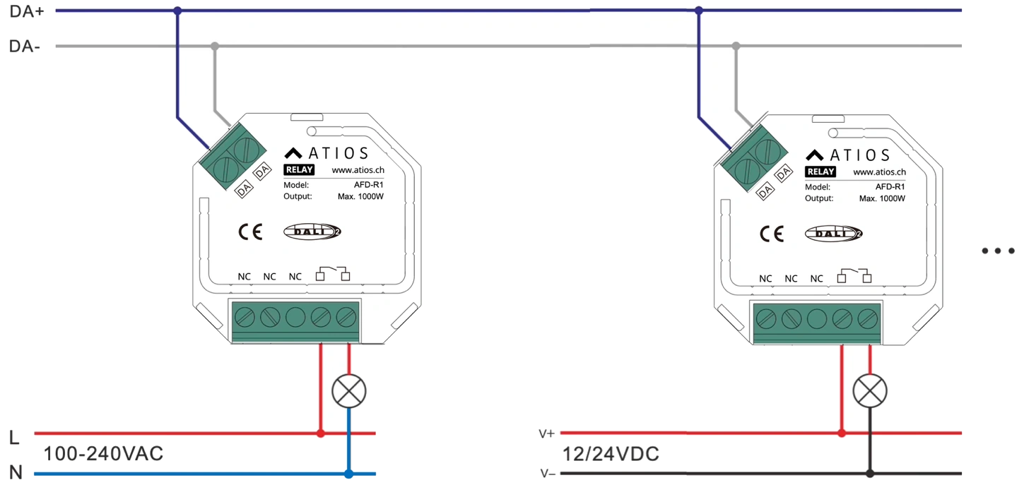 Atios DALI-2 Relay Module AFD-R1 Datenblatt